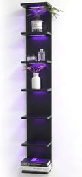 VIWODS 7 Tier Wall Shelf with RGB Lights, Black