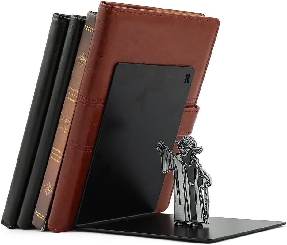 Premium Heavy-Duty Metal Bookend - Black L-Shaped Book End