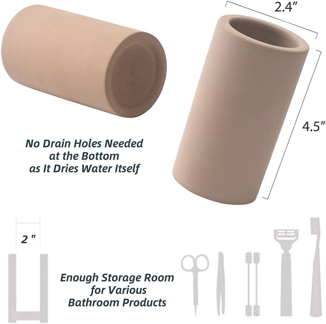Handmade Diatomite Drying Stone Toothbrush Holder Stand (Brown)