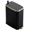 CEROELDA Small Bathroom Trash Can with Lid-5L/1.3 Gal-Soft Close Lid-Black