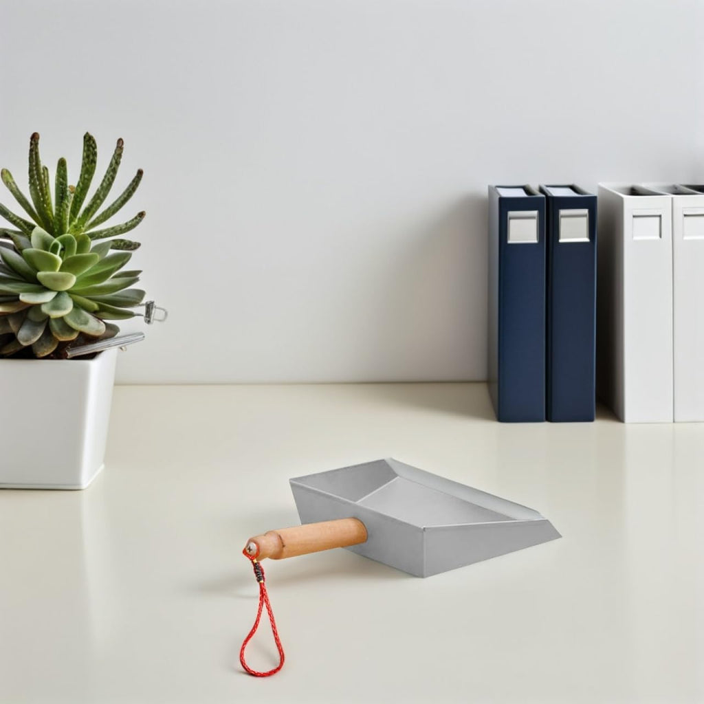 DECHOUS Metal Dustpan Stainless Steel Small Dust Pan with Short Handle Mini Dust Pan for Tabletop Kitchen Office and Home Cleaning 8.46 X 5.51 X 1.57 in 1 Pack