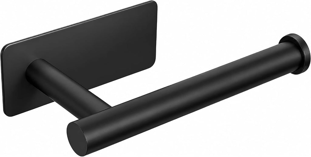 Toilet Paper Holder Wall Mount, Adhesive, Black