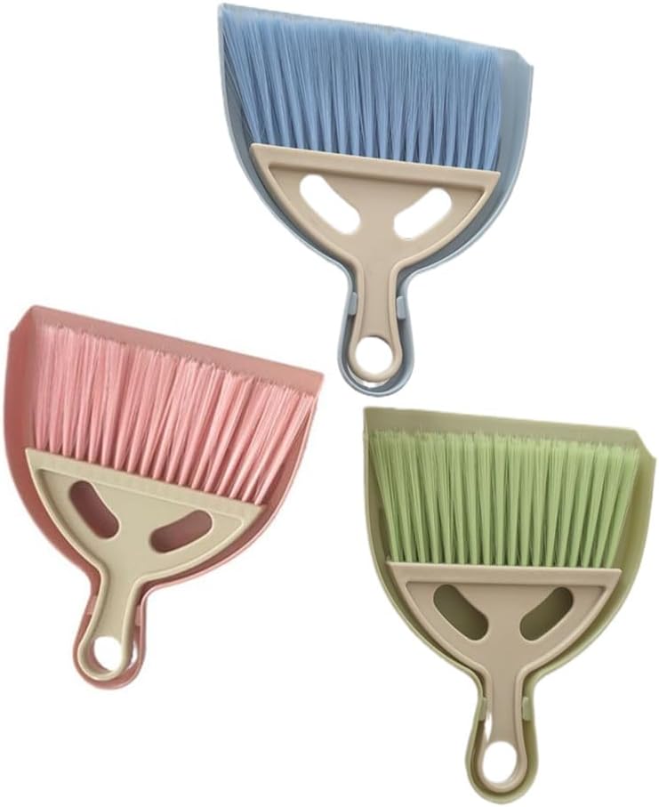 3 Pack Mini Broom Dustpan Set, Small Brush for Desk Keyboard Cars Sofa