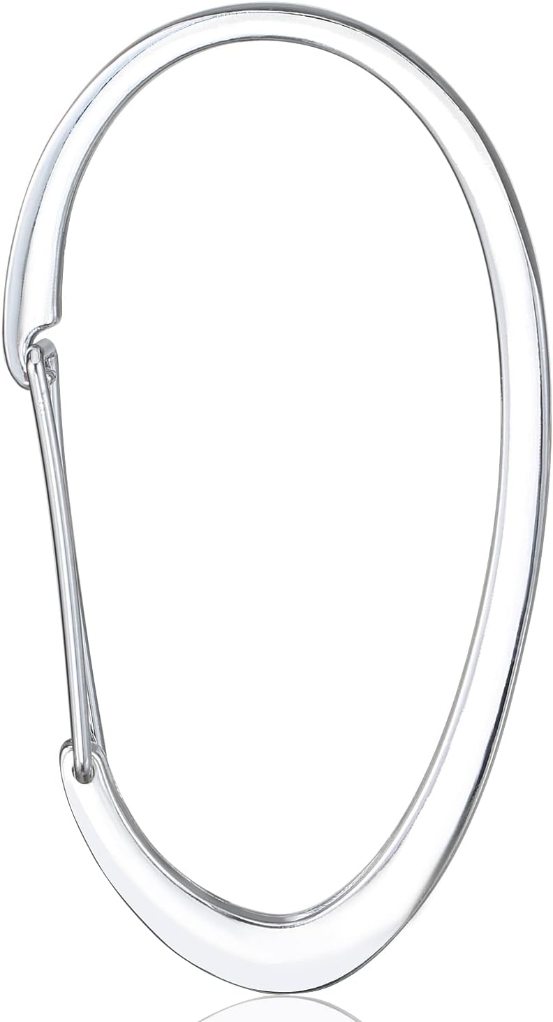Silver Shower Curtain Rings, Rustproof Shower Curtain Hooks for Bathroom, ZESLMG Chrome Decorative Shower Hooks Rings for Shower Curtain Rod Hangers, Set of 12