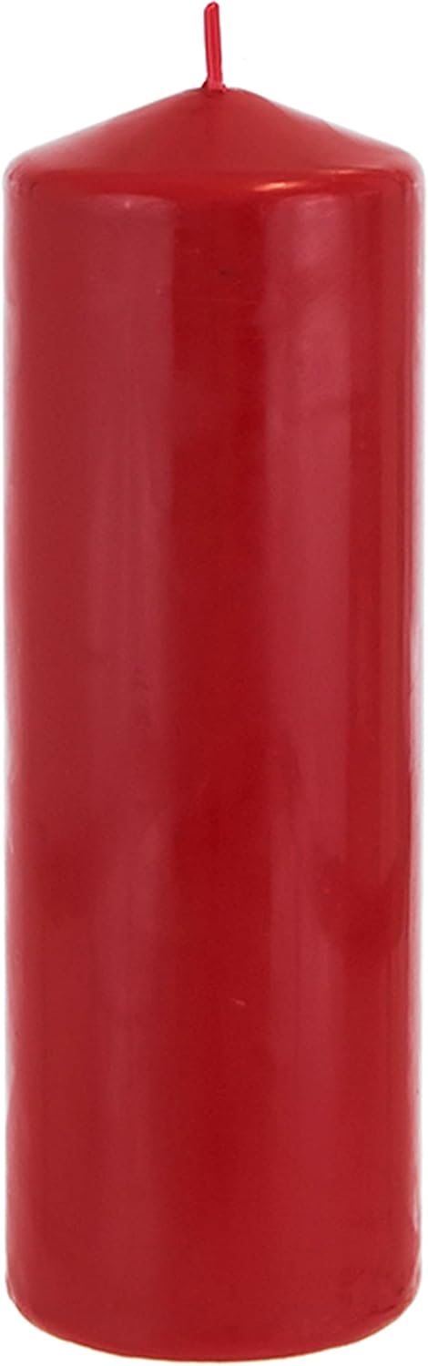 Mega Candles 1 pc Unscented Dome Top Red Pillar Candles, Pressed Premium Wax Candle 3 Inch x 9 Inch, Home Décor, Weddings, Parties, Festivities, Occasions, Florists, Events, Prayers, Memorials