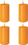 2x4 Inch Orange Unscented Pillar Candles for Fall Harvest