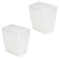 iDesign Small Plastic Bathroom Trash Can, Slim Rectangle, 2-Pack, Frost