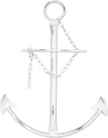 Fleecy day Nautical Anchor Wall Decor, Antique Metal Anchor Art Wall Decor With Chain,Vintage decorations for Bedroom,Living Room,Dorm Home,13in Antique Farmhouse Decor (Vintage White)