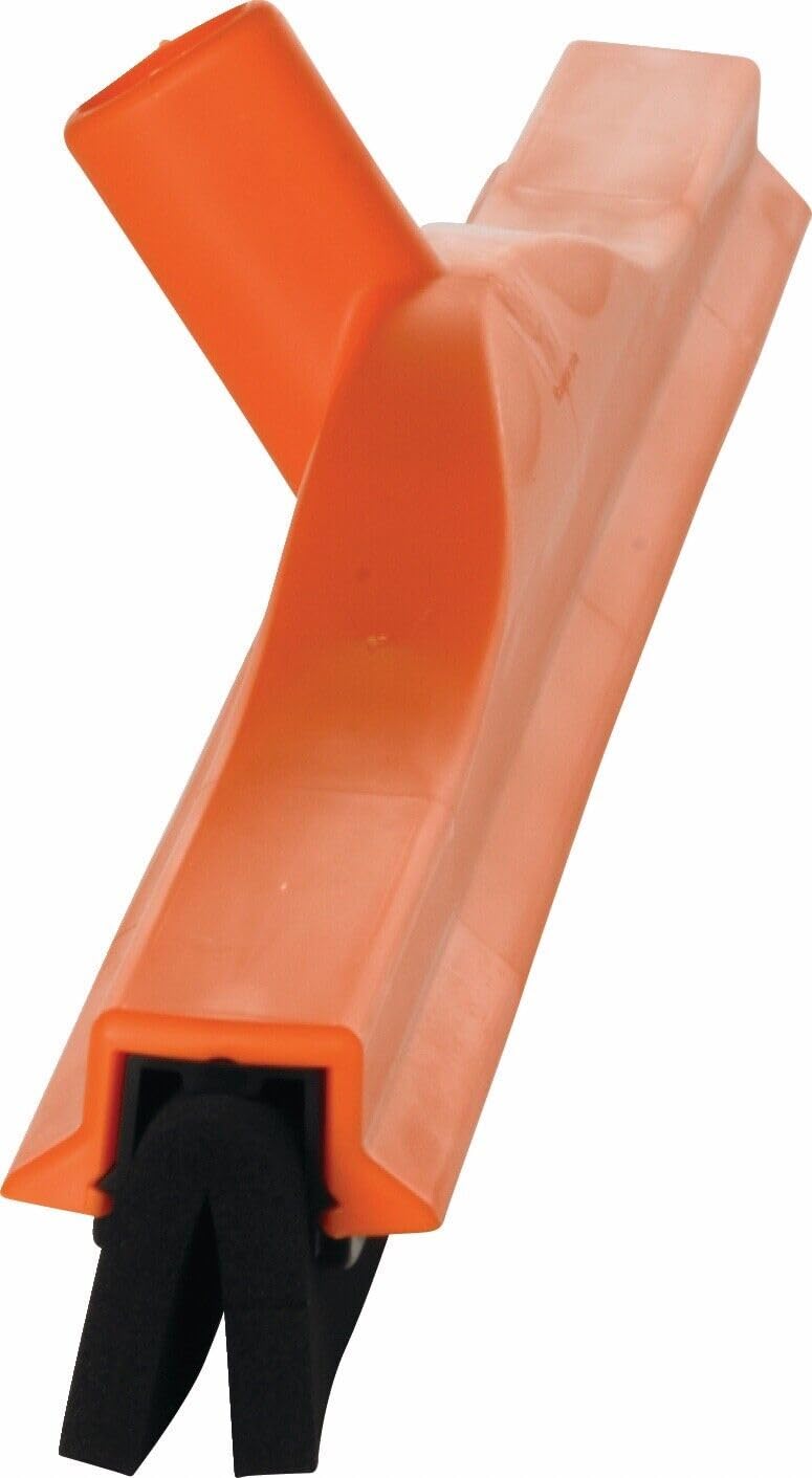 Vikan 77547 Fixed Head Squeegee, Foam Rubber, Polypropylene Frame, 24", Orange