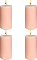 Flesh-Pink Unscented Pillar Candles for Home Decor, 2x4 Inch
