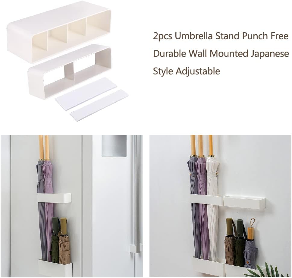 Wall Mount Umbrella Holder, No Drill Adhesive Umbrella Storage Stand