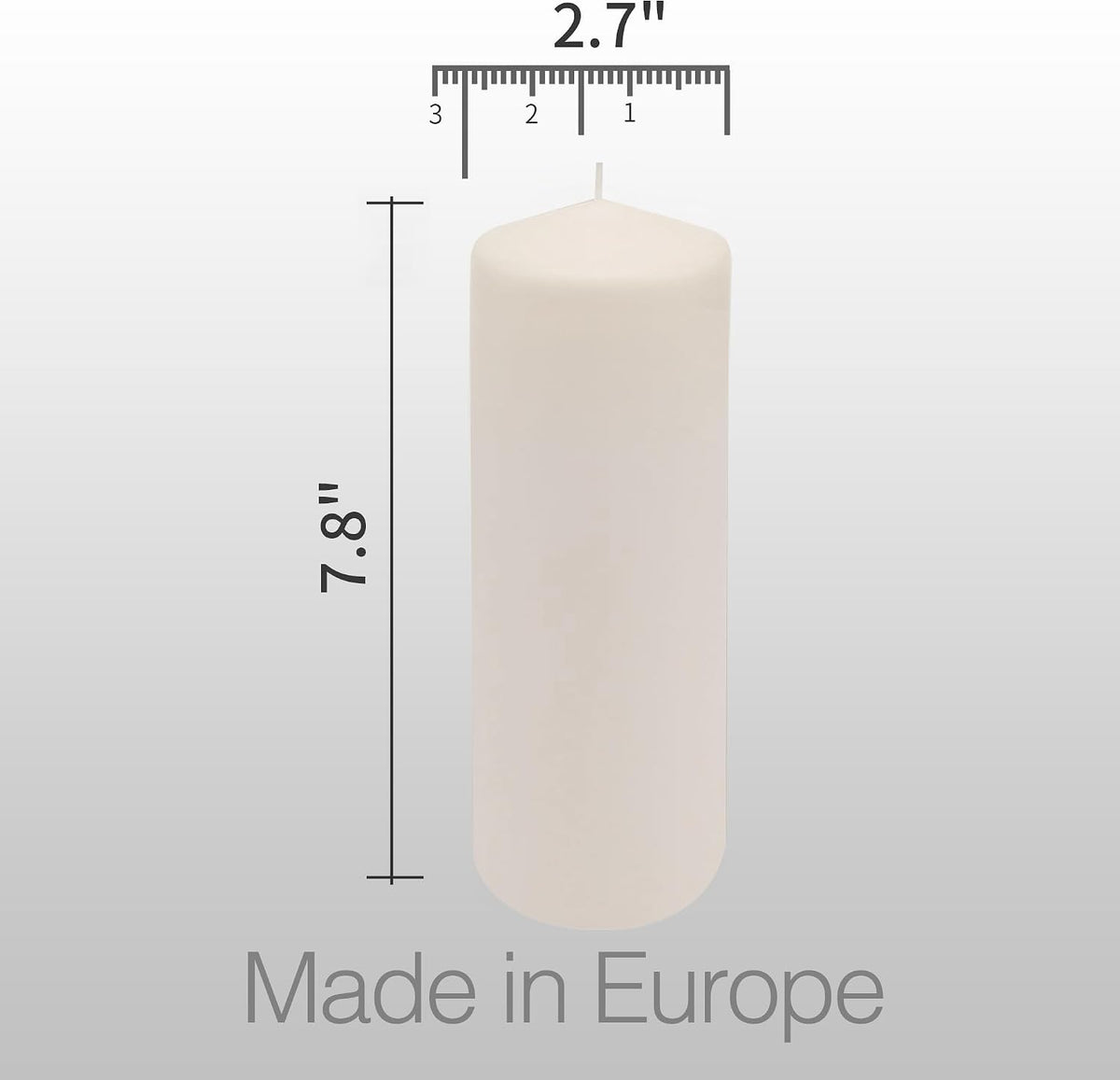 HomeLights Pillar Candles - 2.7x8 inch | 80 Hours Burning, 6 Count - White Unscented Smokeless European Pillar Candles - Perfect for Wedding, Parties, Spas, Home Gatherings and Dinner