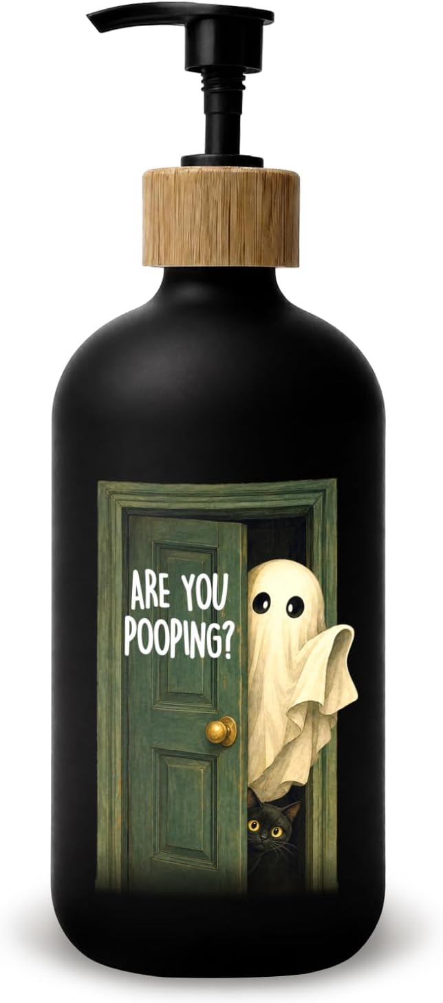Funny Halloween Bathroom Glass Soap Dispenser with Pump
