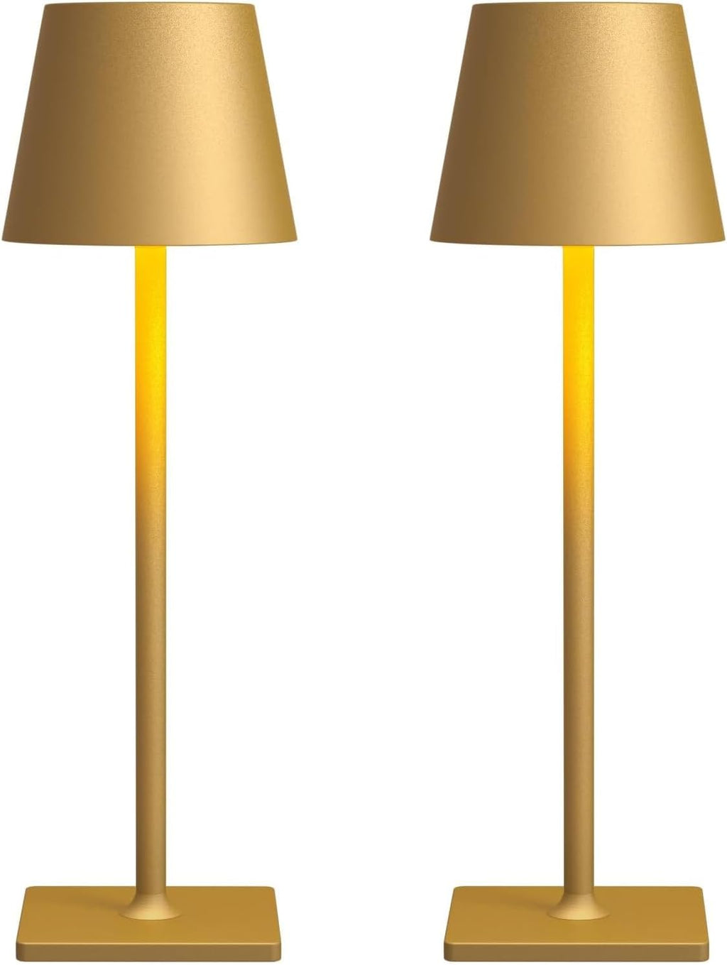 Fizrice Rechargeable Table Lamp Cordless Battery Operated, Gold 2 Pack