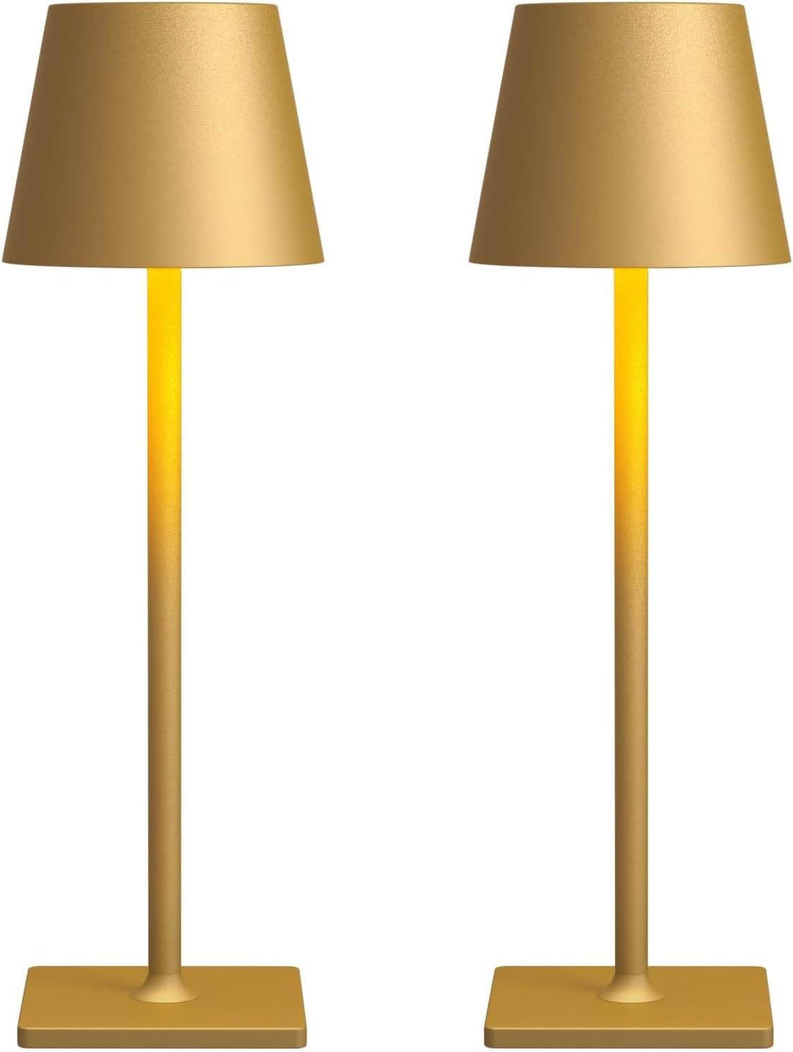 Fizrice Rechargeable Table Lamp Cordless Battery Operated, Gold 2 Pack
