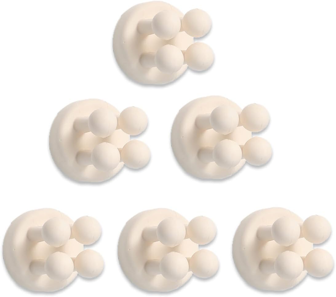 6 Pcs Silicone Waterproof Toothbrush Holders,White