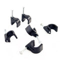 HS Cable Clips 10mm with Steel Nail 200 Pieces Black,Ethernet Management U Shaped Wire Cord Staples Hooks for Outdoor Wall,Coax Cat8 RG8 Cable Extension Fasteners