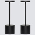 Cordless Rechargeable LED Table Lamp Set of 2, Matte Black