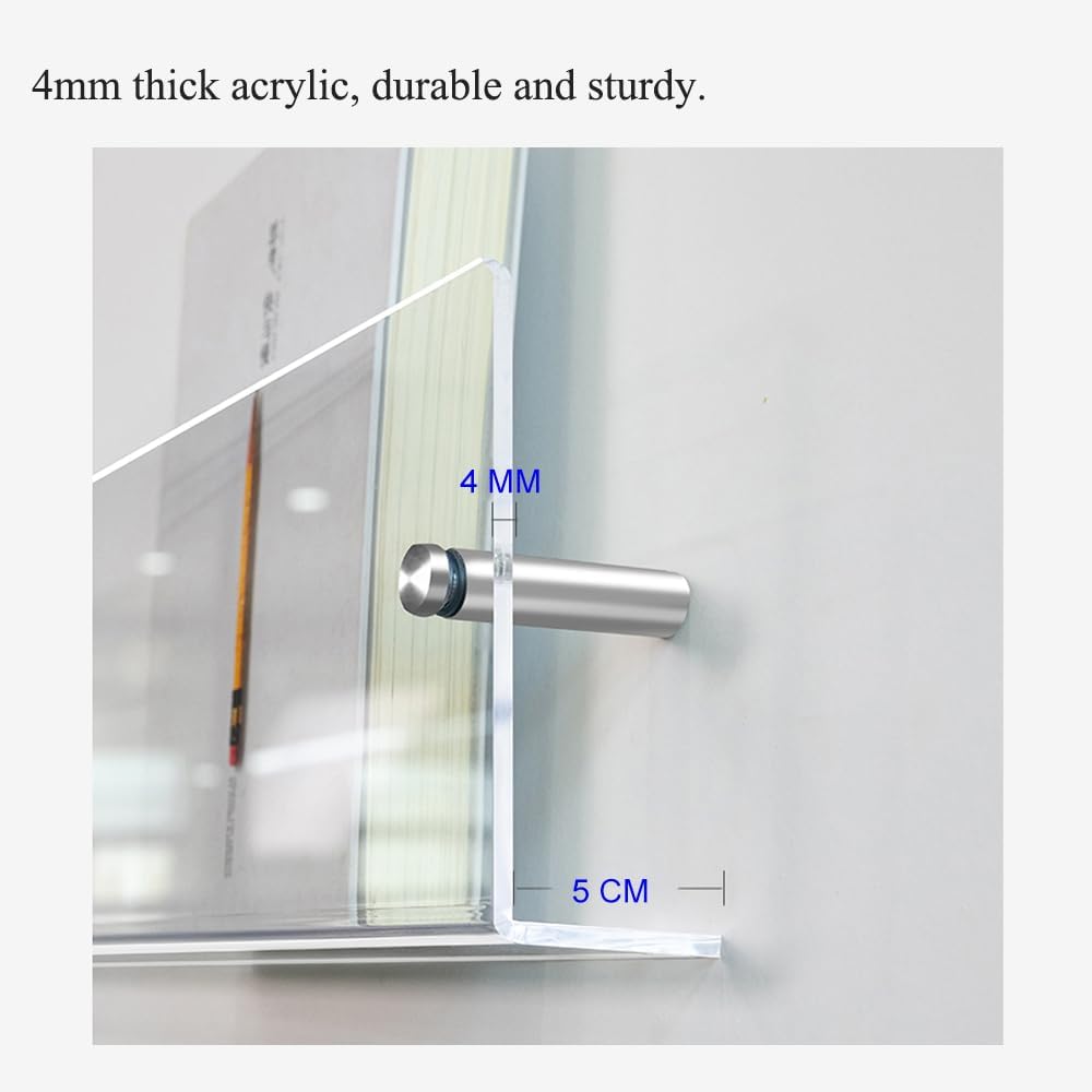 DuvinDD 2 Pack Acrylic Magazine Holder Rack Wall Mount 24 inch