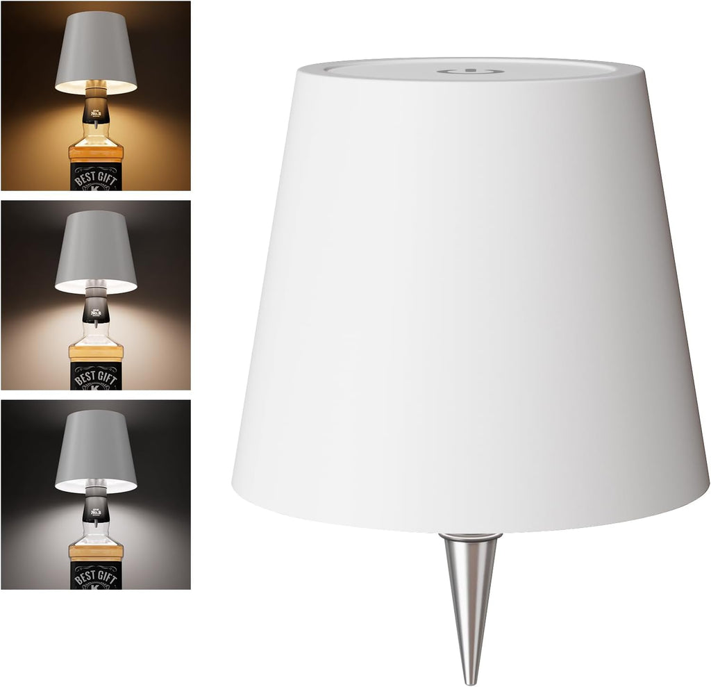 Wireless Bottle Lamp, LED Bottle Light Topper (White, 1 Pack)