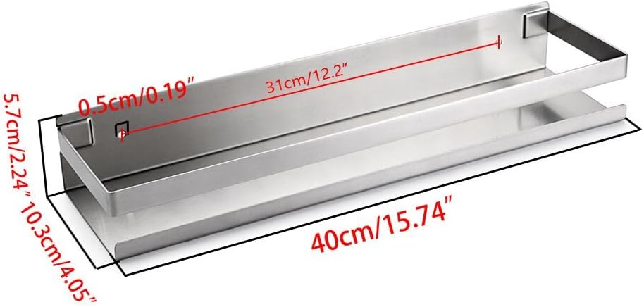 OwnMy 16 Inch Bathroom Shower Shelf Stainless Steel Wall Shower Caddy Rack