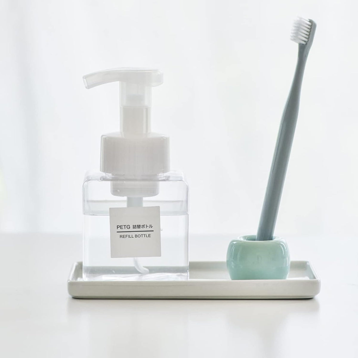 Ceramic Toothbrush Holder for Bathroom Toothbrush Tray for Vanity Countertop Storage Organizer for Holding Toothpaste Dental Floss Picks Makeup Brushes Trays for Household Purposes(Small)