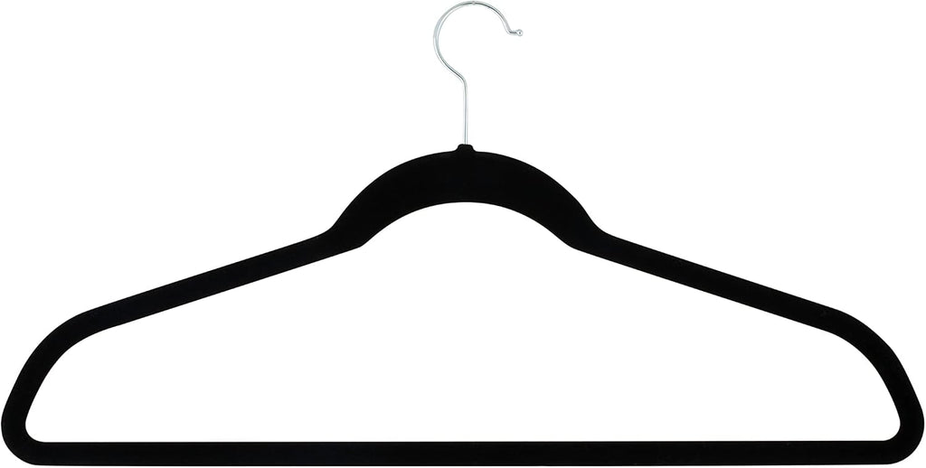 Simplify Extra Wide 21” Velvet Coat Hangers | 24 Pack | Slim Design | Heavy Duty | Holds 10 Pounds | Closet Organization | Shirt & Clothes | Black