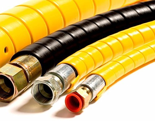 Pre-Cut Spiral Wrap Hose Protector, 2.0" OD, 10' Length, Black