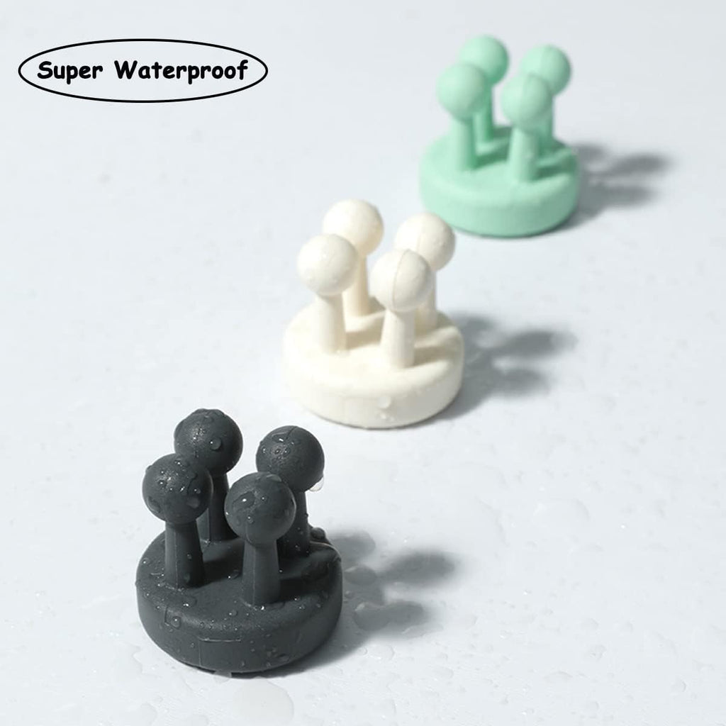6 Pcs Silicone Waterproof Toothbrush Holders,White
