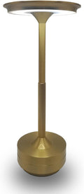Cordless Rechargeable LED Table Lamp, 11.5 inches Modern Portable Desk Lamps 3 Colors Adjustable Brightness, 2600 mAh Battery Powered Table Light for Bar Restaurant Dining Golden 1Pcs