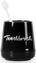 Ceramic Toothbrush, Brushing Holder Easy to Clean (Black)