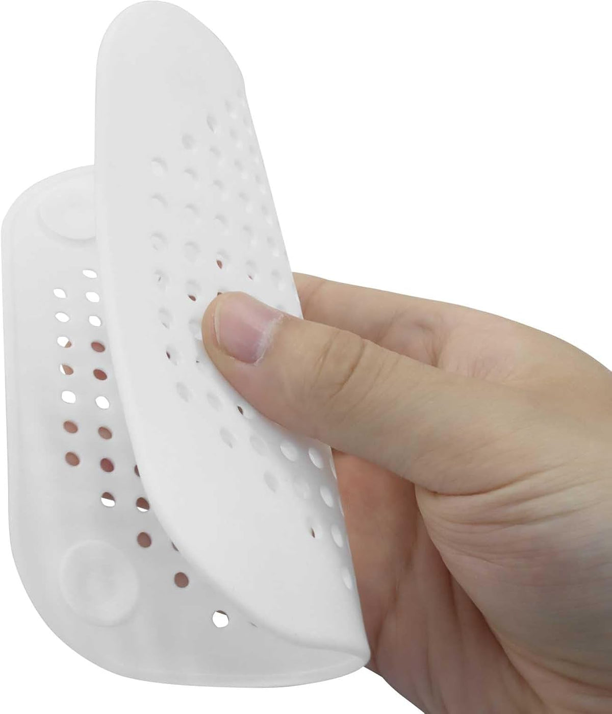 Silicone Hair Drain Catcher, White, 2 Pack