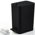 Small Bathroom Trash Can with Lid, Slim Garbage Can, 2.1 Gallon, Black