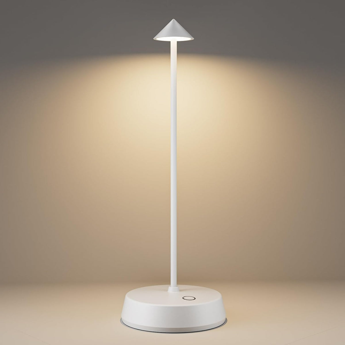 Cordless Table Lamps Rechargeable, 6000mAh LED Battery Operated Desk Lamp, Portable Outdoor Waterproof Touch Stepless Dimmable Wireless Table Light for Dining Restaurant Home Patio (White-1PC)