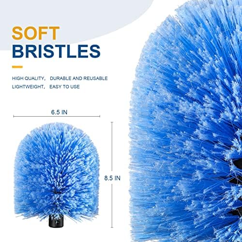 VITEVER Twist-On Cobweb Duster Head Brush, Fits Standard 3/4 inch Threaded Poles, Attachment Spider Web Duster Brush for Outdoor & Indoor Cleaning (Pack of 2)