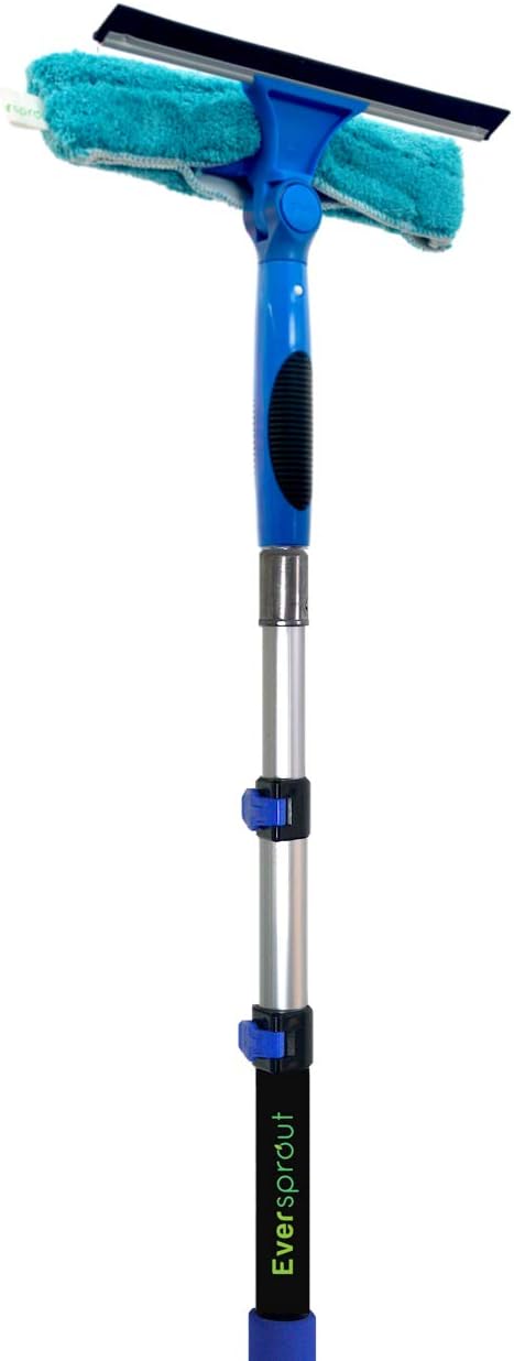EVERSPROUT Swivel Squeegee & Microfiber Window Scrubber, 5 to 12ft Pole