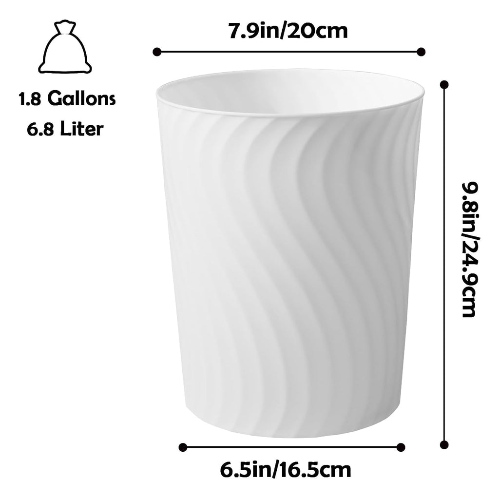 YGJT Small Trash Can, 6 Pack 1.8 Gallons Bathroom Trash Can with Trash Bags