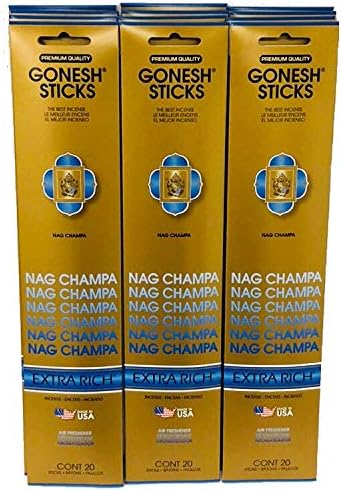 Gonesh Incense Sticks Extra Rich Collection - 12 Nag Champa Pack (240 Sticks)