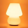 HEQET Dimmable Mushroom Table Lamp Orange Warm Lamp,Retro Accent Cute Cozy Ambient Desk Lamp, Bedroom Decor Aesthetic Lamp Nightstand Decor,Unique Home Decor