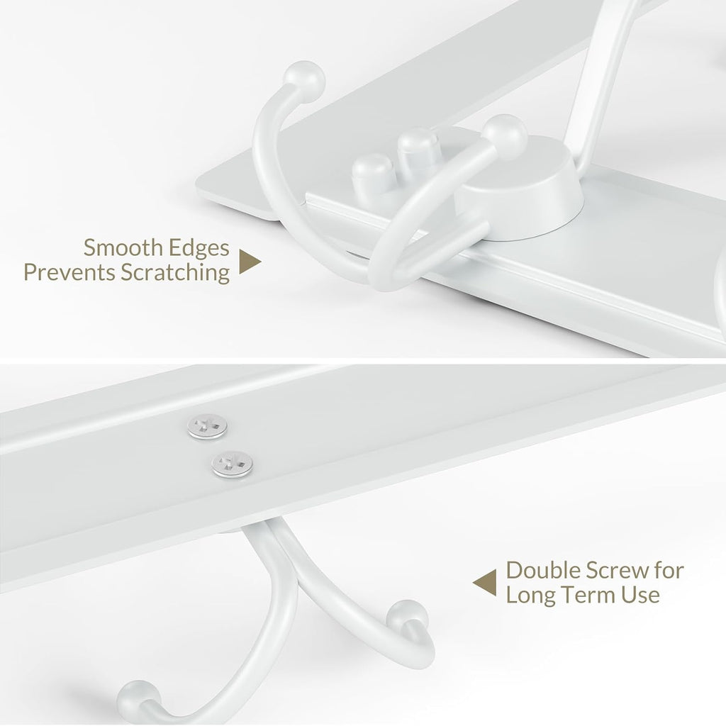 Heavy Duty Over The Door Towel Rack for Bathroom, White Door Towel Hanger