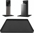 Water Cooler Mat, 24x16x0.8 Inch Non-Slip Thick Under Water Dispenser Silicone Mat With Raised Edges, Leak-Proof Air Conditioner Drip Pan For Carpet Floor Protection, Black