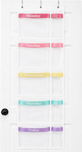 Over the Door Weekly Clothes Organizer for Kids, Days of the Week (Rainbow)