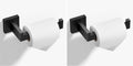 HITSLAM Matte Black Toilet Paper Holder Wall Mount Premium 304 Stainless Steel Square Toilet Paper Roll Holder for Bathroom Rustproof (Pack of 2)