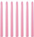 Set of 7 Pink Colored Taper Candles, Unscented Skinny 10 Inch Tall Wax Candlesticks for Home Party Wedding Table Decoration
