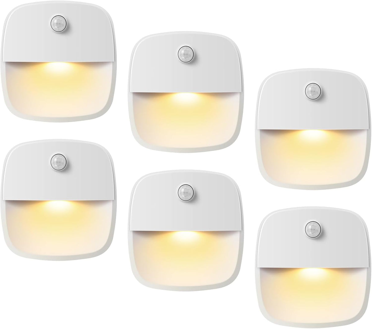 AMIR Upgraded Motion Sensor Stair Light Indoor (Warm White - Pack of 6)