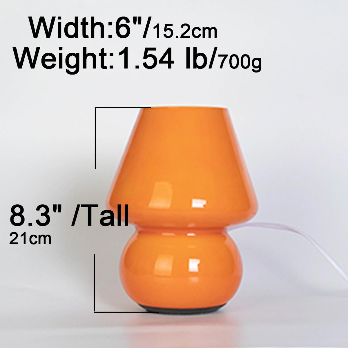 HEQET Dimmable Mushroom Table Lamp Orange Warm Lamp,Retro Accent Cute Cozy Ambient Desk Lamp, Bedroom Decor Aesthetic Lamp Nightstand Decor,Unique Home Decor