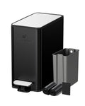 10L/2.6G Slim Bathroom Trash Can, Narrow Stainless Steel Soft-Close Step Pedal Bin with Lid, Odor Control Carbon Box, Removable Inner Bucket, Small Waste Bin for Bedroom, Office, RV (Black)