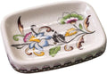 Kelake Ceramic Soap Dish Creative Ice Crack Ceramic Clorful Flower Pattern Soap Dish Holder for Bathroom and Shower Soap Tray Box with Drain Gift for Mum Family