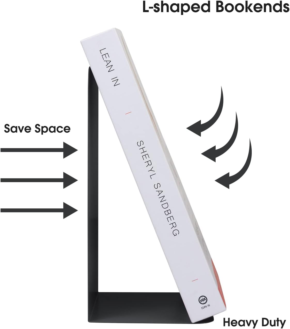 Honagu Book Ends, Bookends for Shelves, Home, Office, Metal Book Stopper for Books, Metal Bookend Supports, Modern Minimalist Style Decorative Bookend, White (1 Pair/2pcs)