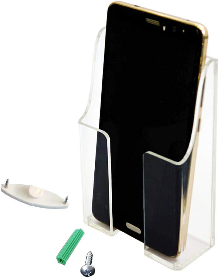 Media Organizer Storage Box Wall Mount Phone Holder(Single Grid)